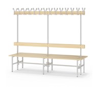 Novis Basic kaksipuolinen pukuhuonepenkki 200 cm, vaaleanharmaa runko