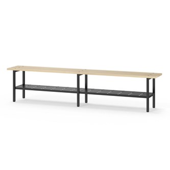 Novis Basic istuinpenkki kenkähyllyllä 200 cm, musta runko