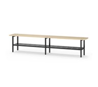 Novis Basic istuinpenkki kenkähyllyllä 200 cm, musta runko