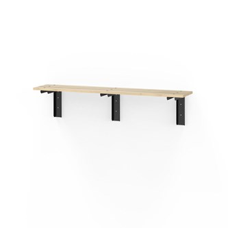 Novis Basic seinäkiinnitteinen istuinpenkki 150 cm, mustat kannakkeet