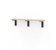 Novis Basic seinäkiinnitteinen istuinpenkki 150 cm, mustat kannakkeet