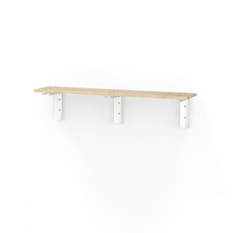 Novis Basic seinäkiinnitteinen istuinpenkki 150 cm, valkoiset kannakkeet