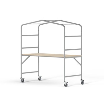 MeetUs FSC pöytä BX 140x80 K72 cm HPL, hopea runko