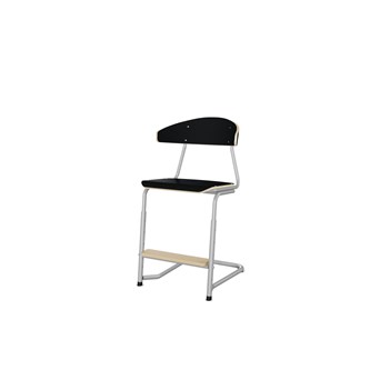 Embrace tuoli C-jalusta, ik 45/63 cm, iso istuin, hopea runko