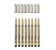 Kuitukärkikynä Pigma Micron Black, 8 kpl