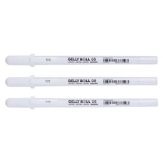 Geelikynä Gelly Roll® Basic White 08 Medium, 3 kpl