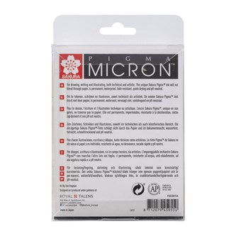 Kuitukärkikynä Sakura Pigma Micron, 10 kpl