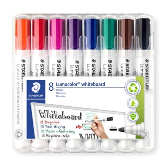 Valkotaulukynä Staedtler Lumocolor, 8 väriä