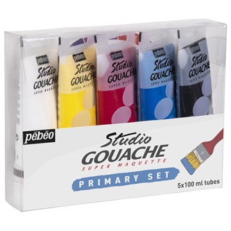 Guassivärilajitelma Pébéo, primäärivärit, 5 x 100 ml