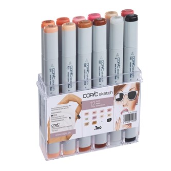 Huopakynä Copic Sketch, 12 ihonväriä