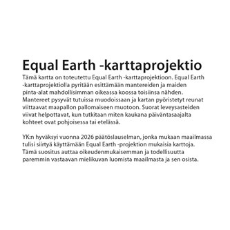 Maailman valtiot "Equal Earth", kapuloitu
