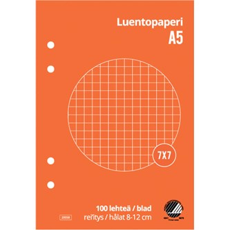 Luentopaperi A5, 7x7 mm ruudut, 60x100 ark