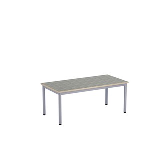 12:38 Pöytä Akustik Optimal Linoleum, 120x60 cm, hopea jalusta