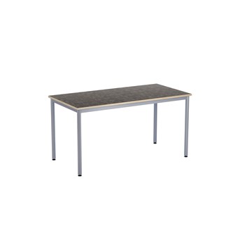 12:38 BX Pöytä Akustik Optimal Linoleum, 140x70 cm, hopea jalusta