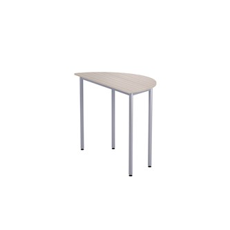 12:38 BX Pöytä Akustik Optimal Laminaatti, puolipyöreä 120/60 cm, hopea jalusta