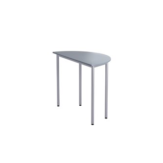 12:38 BX Pöytä DL, puolipyöreä, 120/60 cm, hopea jalusta