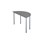 12:38 Pöytä Akustik Laminaatti, puolipyöreä 120/60 cm, hopea jalusta