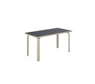 Rabo -pöytä Akustik linoleum 120x60 cm, kuultovalkoinen, suorat kulmat