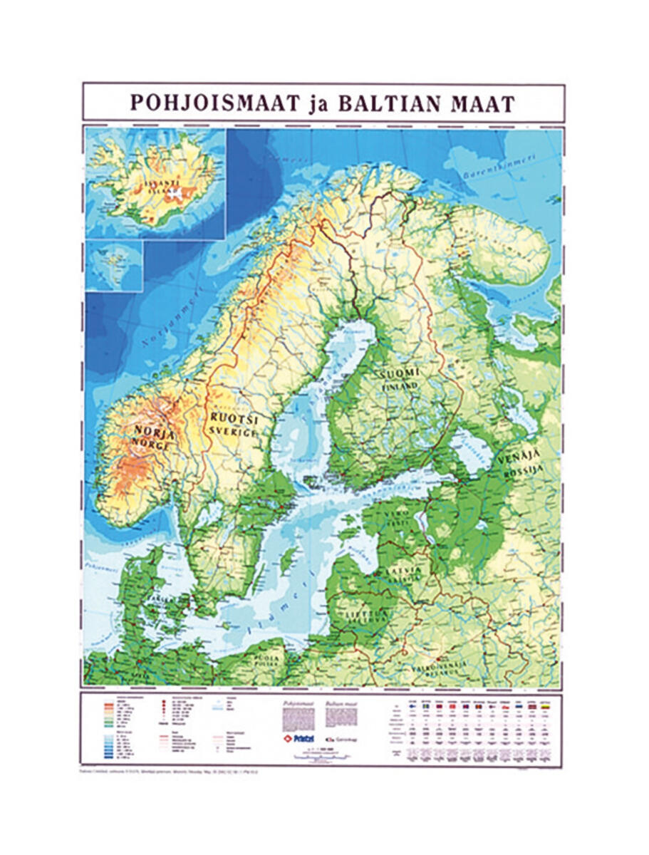 Pohjoismaat ja Baltia kartta, riiputettava - Lekolar Suomi