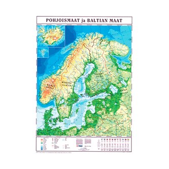 Pohjoismaat ja Baltia kartta, riiputettava