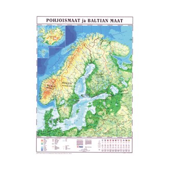 Pohjoismaat ja Baltia kartta, liukuvaunussa