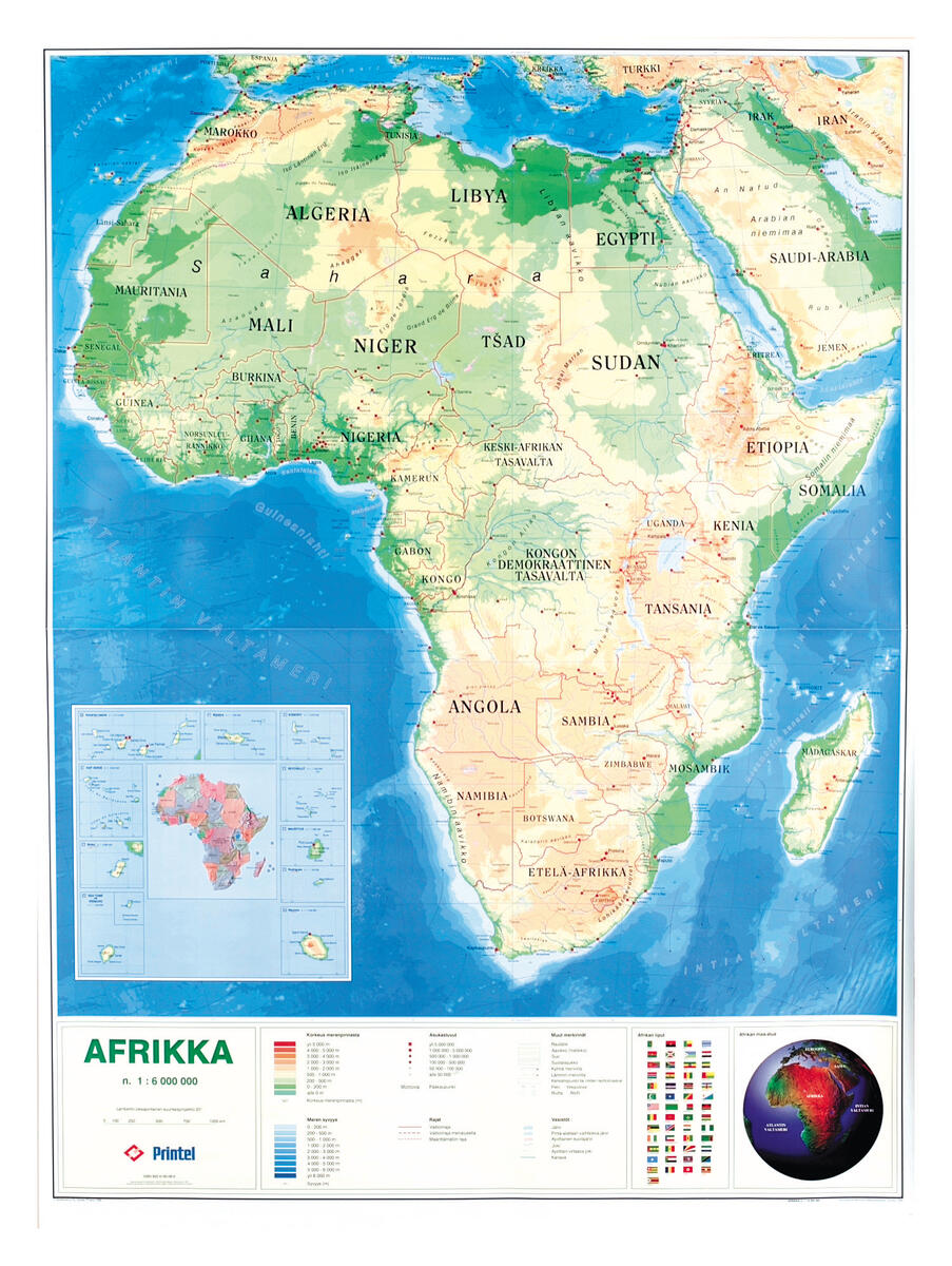 Afrikan kartta, liukuvaunussa - Lekolar Suomi