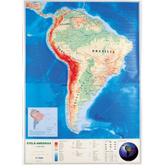 Etelä-Amerikan kartta, riiputettava