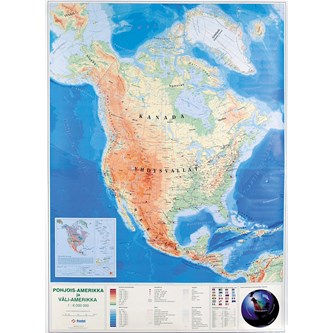 Pohjois-Amerikan kartta, liukuvaunussa