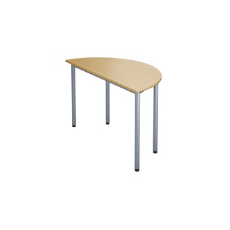 12:38 FSC BX Pöytä DL, puolipyöreä, 120/60 cm, hopea jalusta