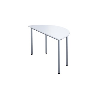 12:38 Pöytä HT, puolipyöreä 120/60 cm, hopea jalusta