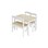 Lina pöytä, 2 tuolia ja penkki, valkoinen/koivu