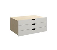 Fixa laatikosto vedinkololla 3:1, 3 laatikkoa, syvyys 57 cm