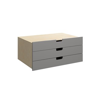 Fixa laatikosto vedinkololla 3:1, 3 laatikkoa, syvyys 57 cm