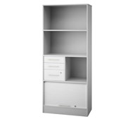 Ordna 190 rulokaappi, 3 ltk, avohylly, harmaa