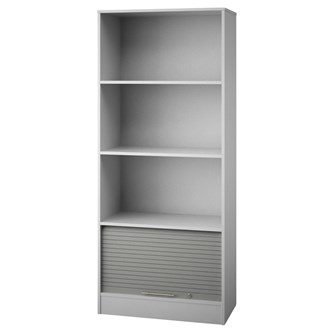 Ordna 190 kaappi, 1 rulo, 3 avohyllyä, harmaa
