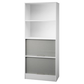 Ordna 190 kaappi, 2 ruloa, 2 avohyllyä, valkoinen