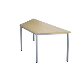 12:38 Pöytä HT, puolisuunnikas 160x80x80 cm, hopea jalusta