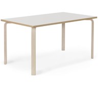 Rabo -pöytä Akustik laminat 120x60 cm, kuultovalkoinen