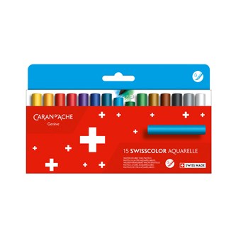 Akvarelliliitu Caran d'Ache Swisscolor, 15 väriä x 10 ras