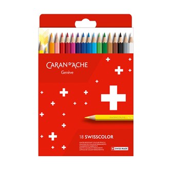 Värikynä Caran d'Ache Swisscolor, 18 väriä