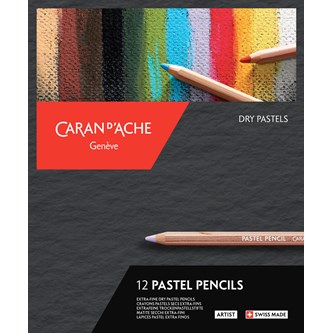 Pastellikynät, Caran d'Ache, 12 väriä