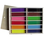 Värikynä Lekolar, 12 väriä x 15 kpl ja puulaatikko