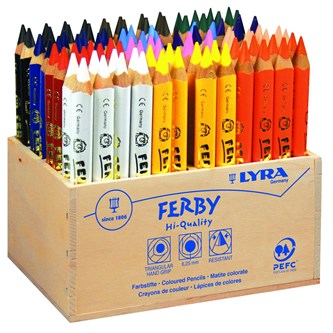 Värikynä Lyra Ferby, lyhyt, 12 väriä x 8 kpl ja kynäteline