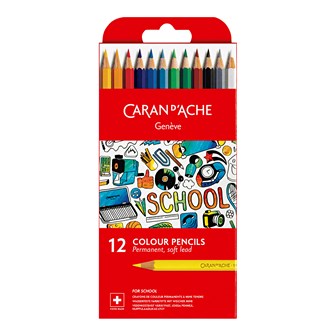 Värikynä Caran d'Ache School line, 12 väriä