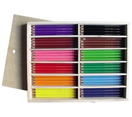 Värikynä Lekolar Jumbo, 12 väriä x 12 kpl ja puulaatikko