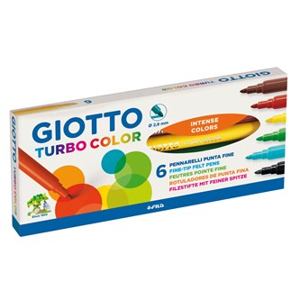 Kuitukärkikynä Giotto Turbo, 6 väriä