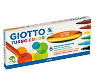 Kuitukärkikynä Giotto Turbo, 6 väriä