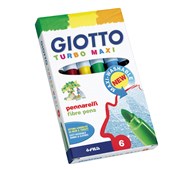 Kuitukärkikynä Giotto Maxi, 6 väriä x 10 ras