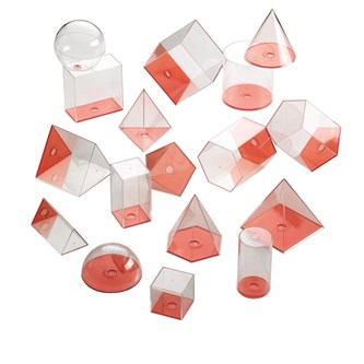 Isot täytettävät geometriset kappaleet, 17 kpl
