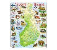 Suomi, kartta ja eläimet